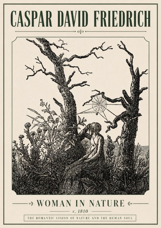 Caspar David Friedrich Woman in Nature No6 - Poster