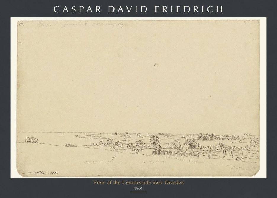 Caspar David Friedrich View of the Countryside Near Dresden No1 - Poster