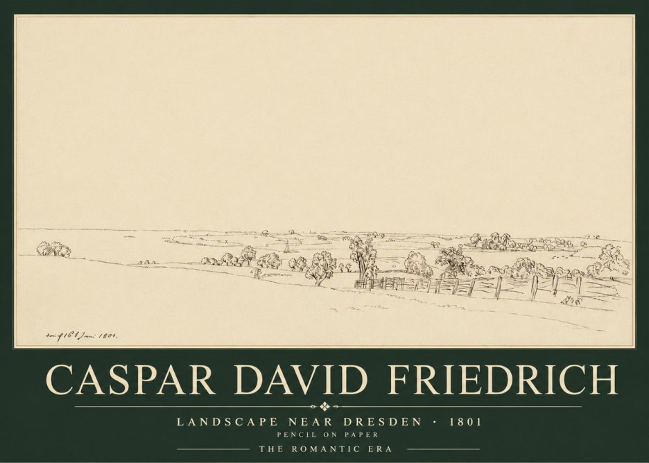 Caspar David Friedrich View of the Countryside Near Dresden No5 - Poster