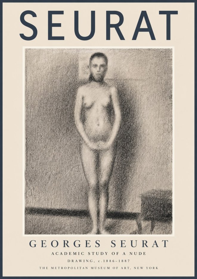 Seurat Academic Study of a Nude No2 - Poster