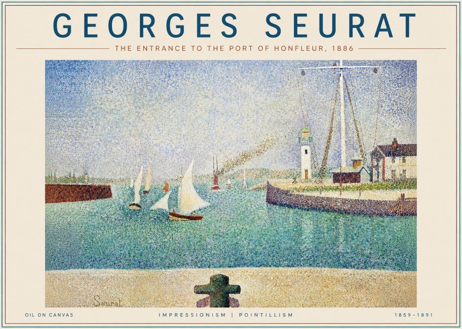 Seurat The Entrance to the Port of Honfleur, 1886 No4 - Poster