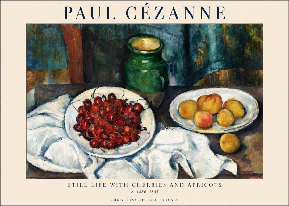 Paul Cézanne Still Life with Cherries and Apricots No1 - Poster