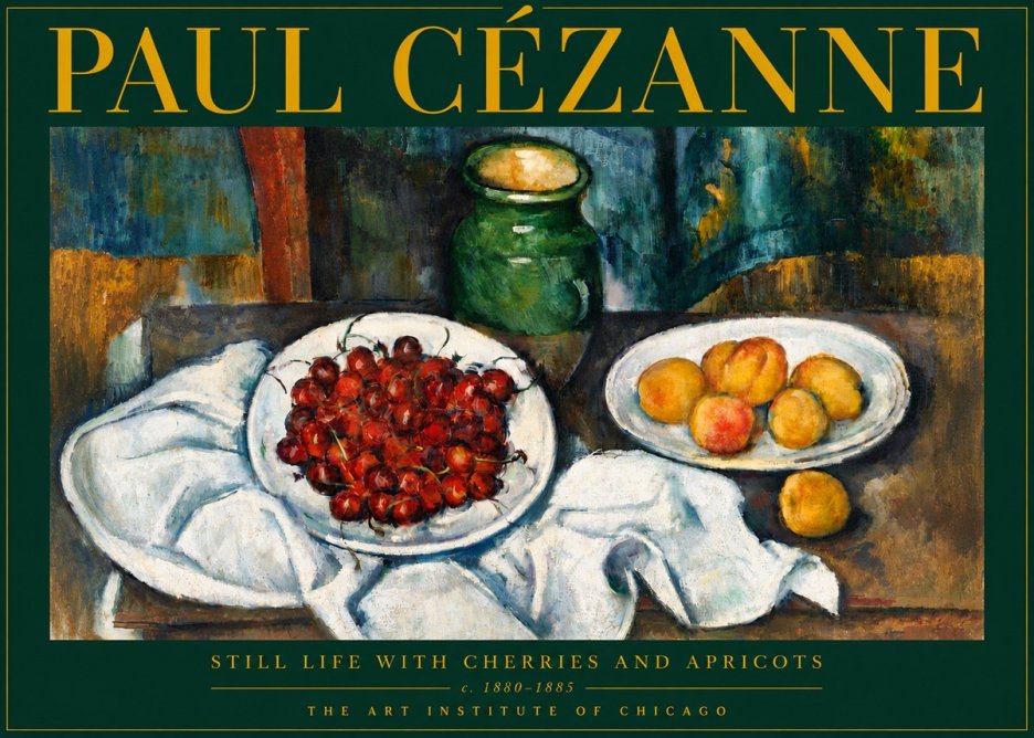 Paul Cézanne Still Life with Cherries and Apricots No5 - Poster