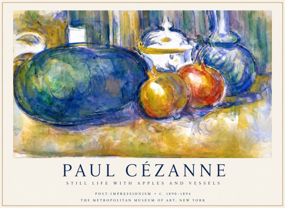 Paul Cézanne Still Life with Apples and Vessels No1 - Poster
