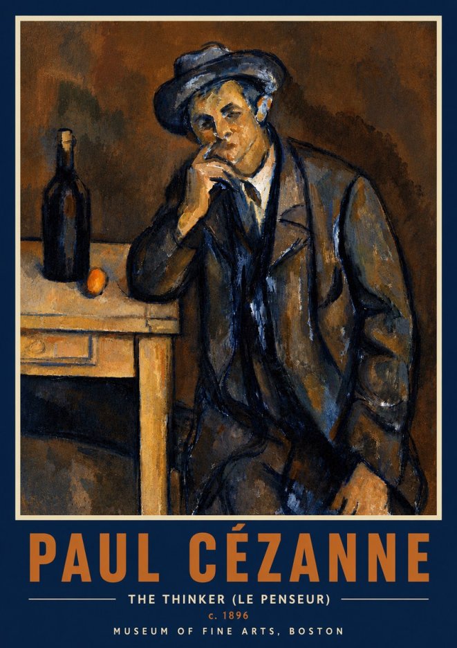 Paul Cézanne The Thinker (Le Penseur) No6 - Poster