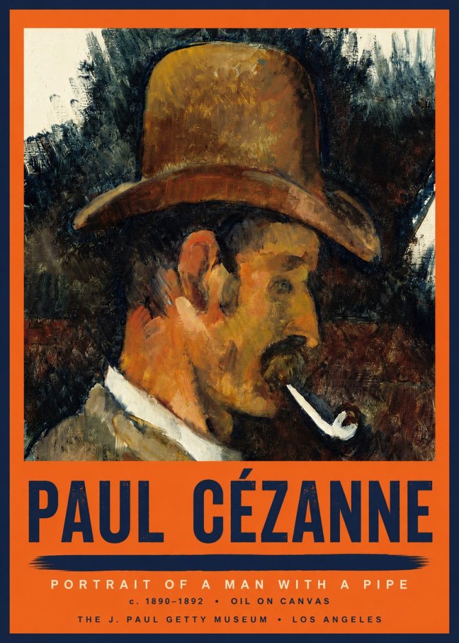 Paul Cézanne Portrait of a Man with a Pipe No2 - Poster