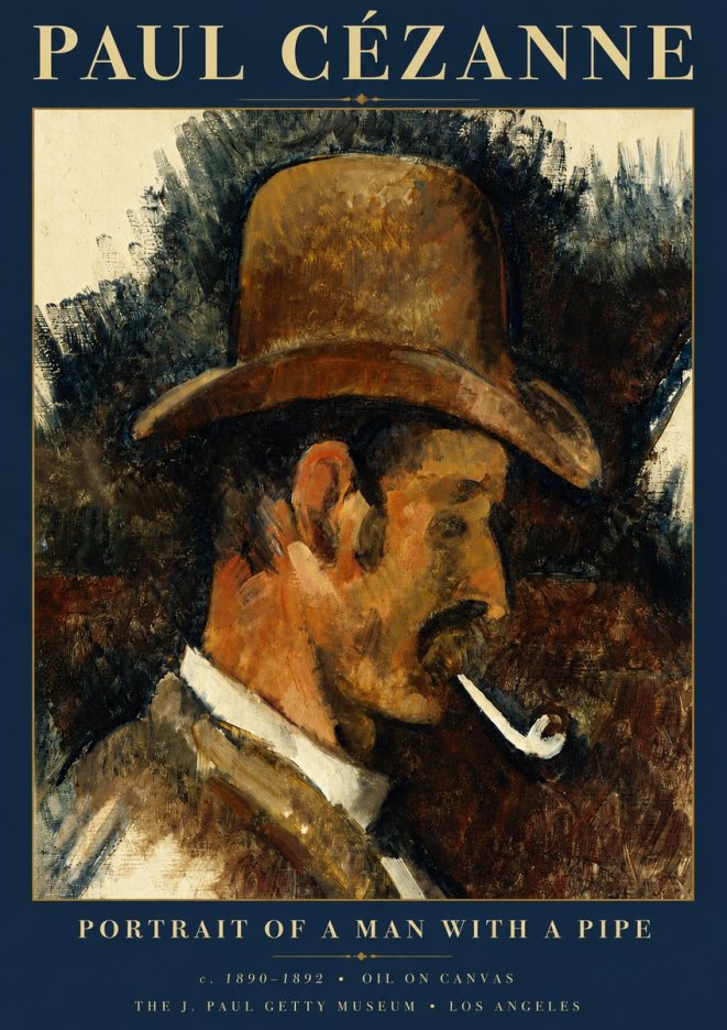 Paul Cézanne Portrait of a Man with a Pipe No5 - Poster