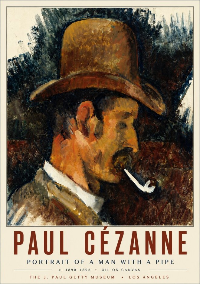 Paul Cézanne Portrait of a Man with a Pipe No6 - Poster
