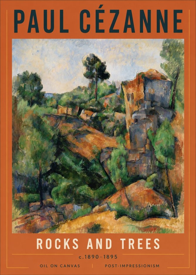 Paul Cézanne Rocks and Trees I No5 - Poster