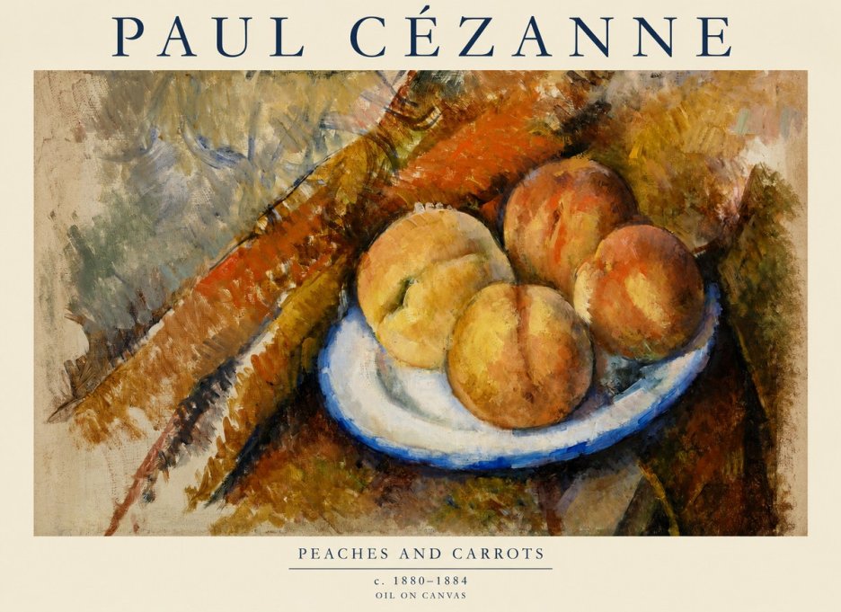 Paul Cézanne Peaches and Carrots No1 - Poster