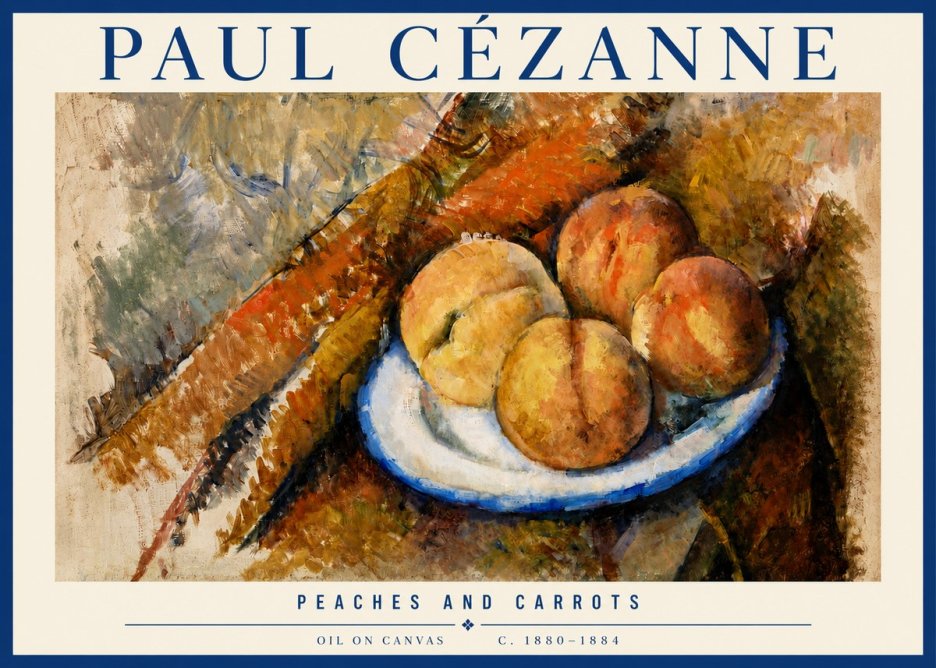Paul Cézanne Peaches and Carrots No3 - Poster