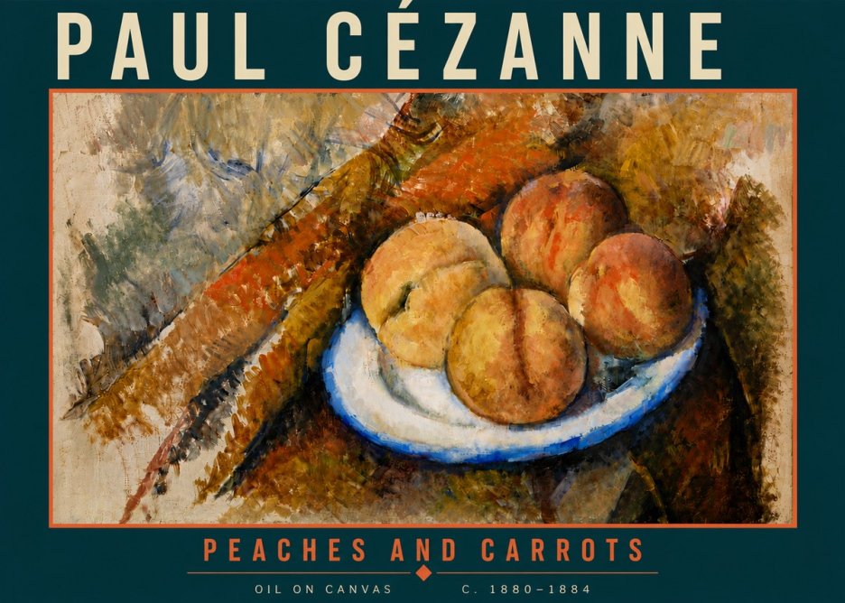 Paul Cézanne Peaches and Carrots No6 - Poster