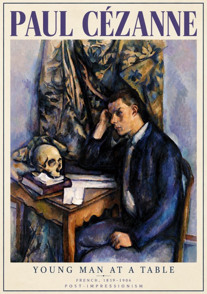 Paul Cézanne Young Man at a Table No6 - Poster