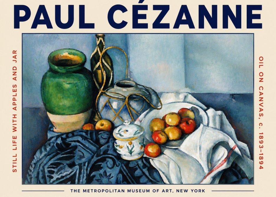 Paul Cézanne Still Life with Apples and Jar No4 - Poster