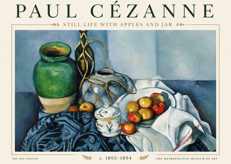 Paul Cézanne Still Life with Apples and Jar No5 - Poster