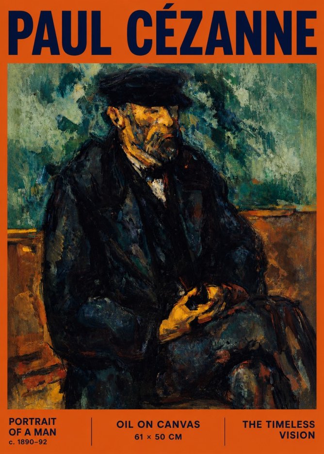 Paul Cézanne Portrait of a Man I No4 - Poster