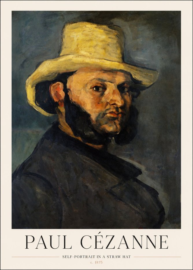 Paul Cézanne Self-portrait in a Straw Hat No1 - Poster