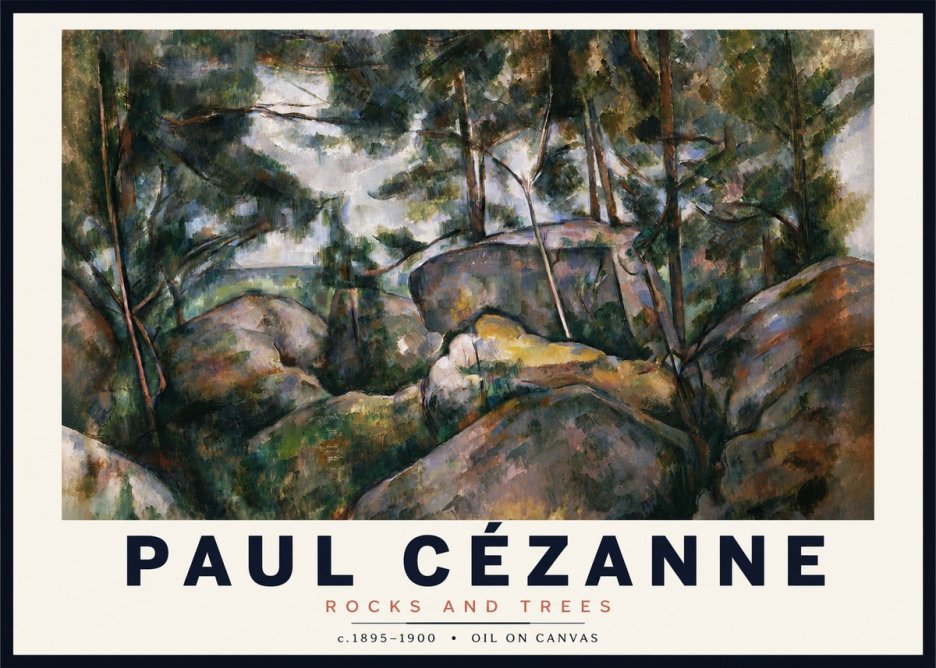 Paul Cézanne Rocks and Trees II No3 - Poster
