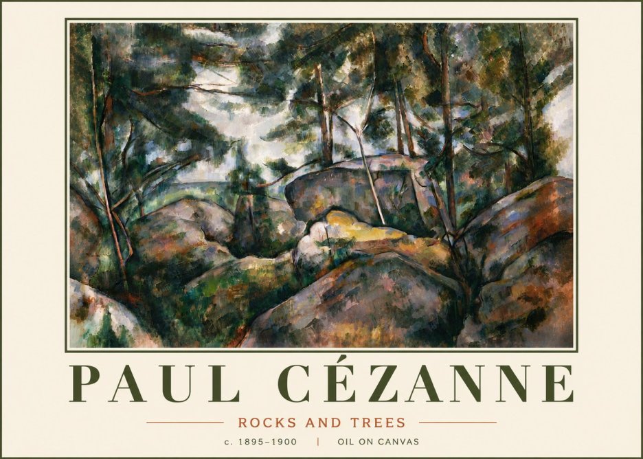 Paul Cézanne Rocks and Trees II No6 - Poster