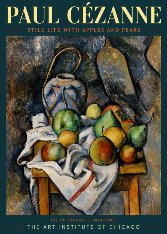 Paul Cézanne Still Life with Apples and Pears No6 - Poster