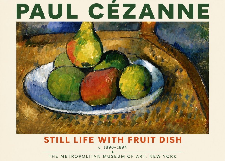 Paul Cézanne Still Life with Fruit Dish No4 - Poster