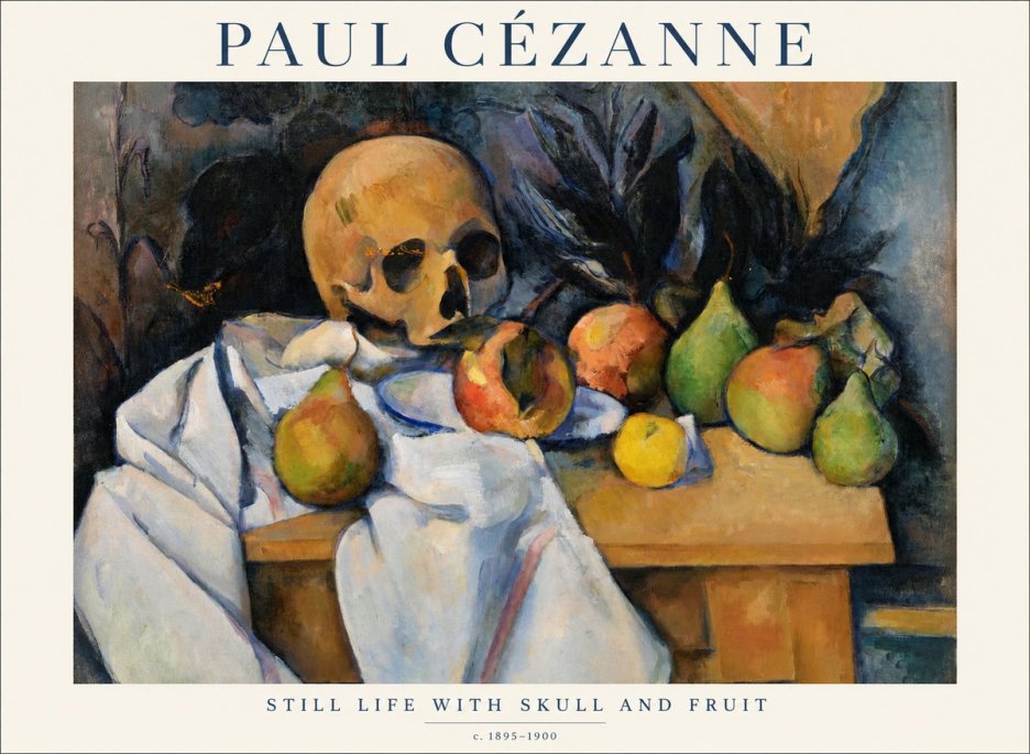 Paul Cézanne Still Life with Skull and Fruit No1 - Poster
