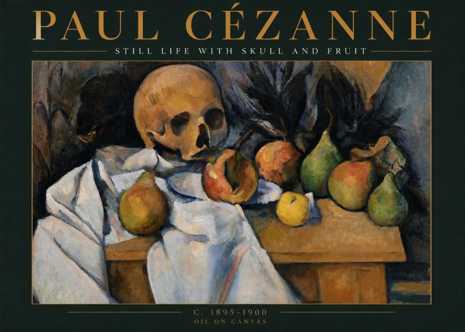 Paul Cézanne Still Life with Skull and Fruit No3 - Poster