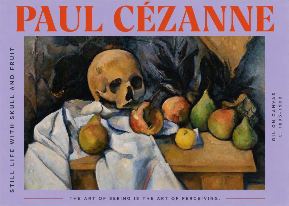 Paul Cézanne Still Life with Skull and Fruit No4 - Poster