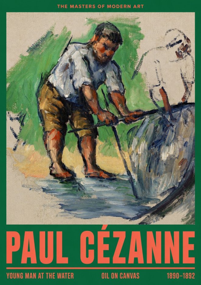 Paul Cézanne Young Man at the Water No2 - Poster
