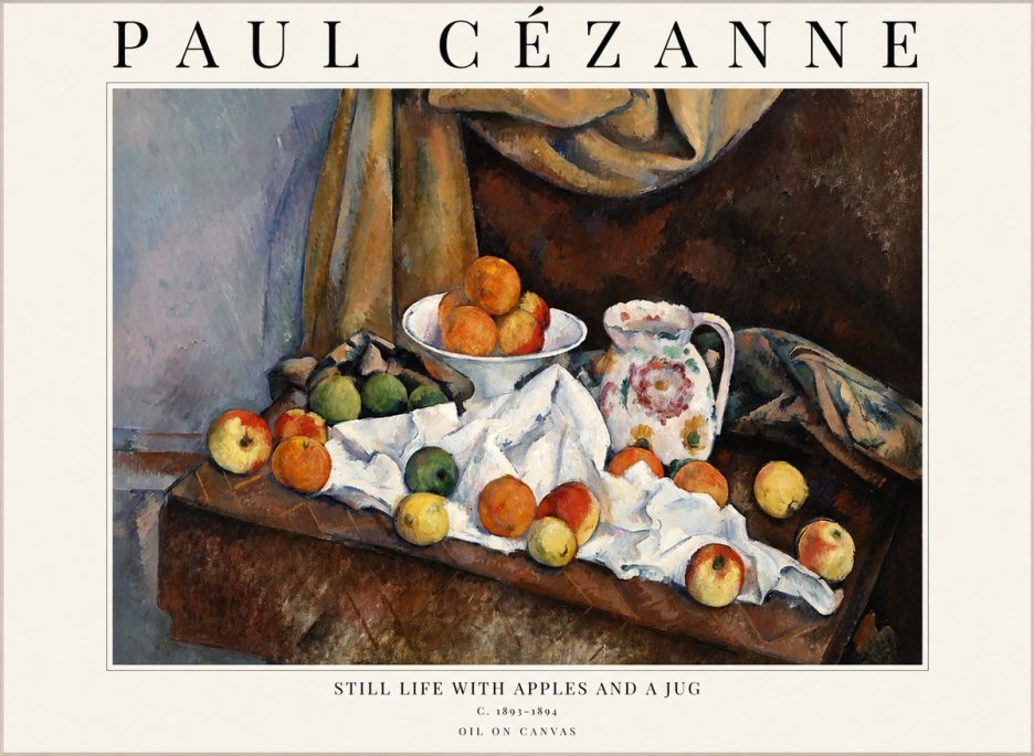 Paul Cézanne Still Life with Apples and a Jug No1 - Poster