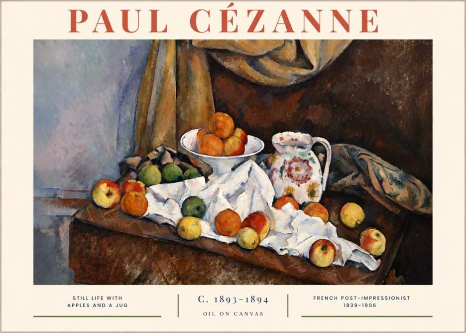 Paul Cézanne Still Life with Apples and a Jug No2 - Poster
