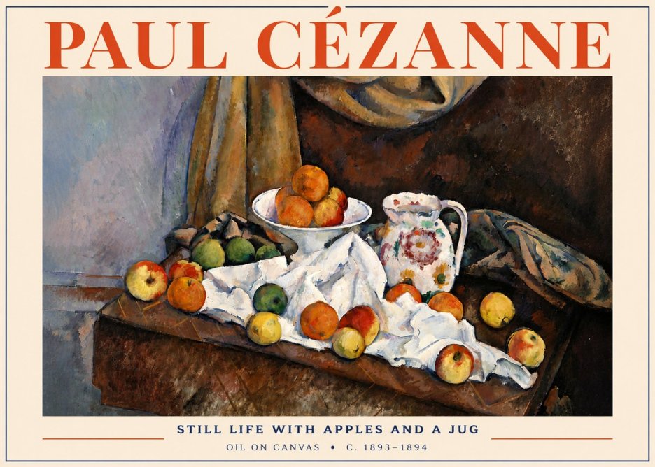 Paul Cézanne Still Life with Apples and a Jug No4 - Poster