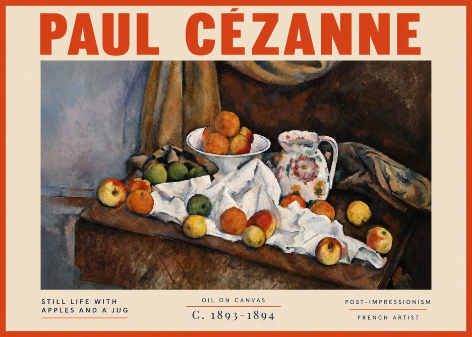 Paul Cézanne Still Life with Apples and a Jug No5 - Poster