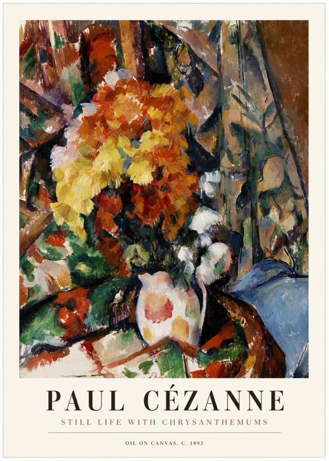 Paul Cézanne Still Life with Chrysanthemums No1 - Poster