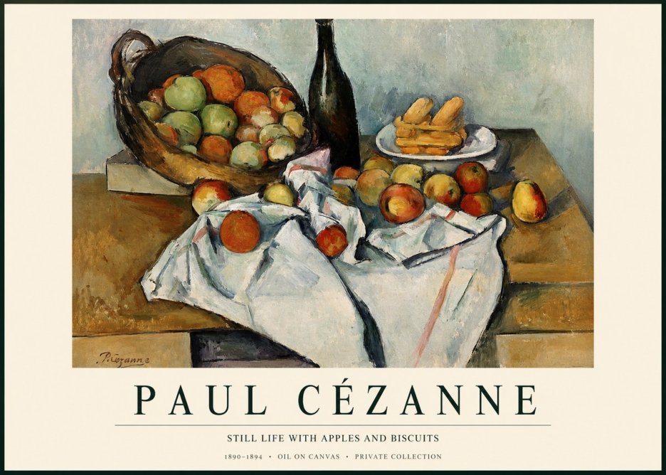 Paul Cézanne Still Life with Apples and Biscuits No1 - Poster