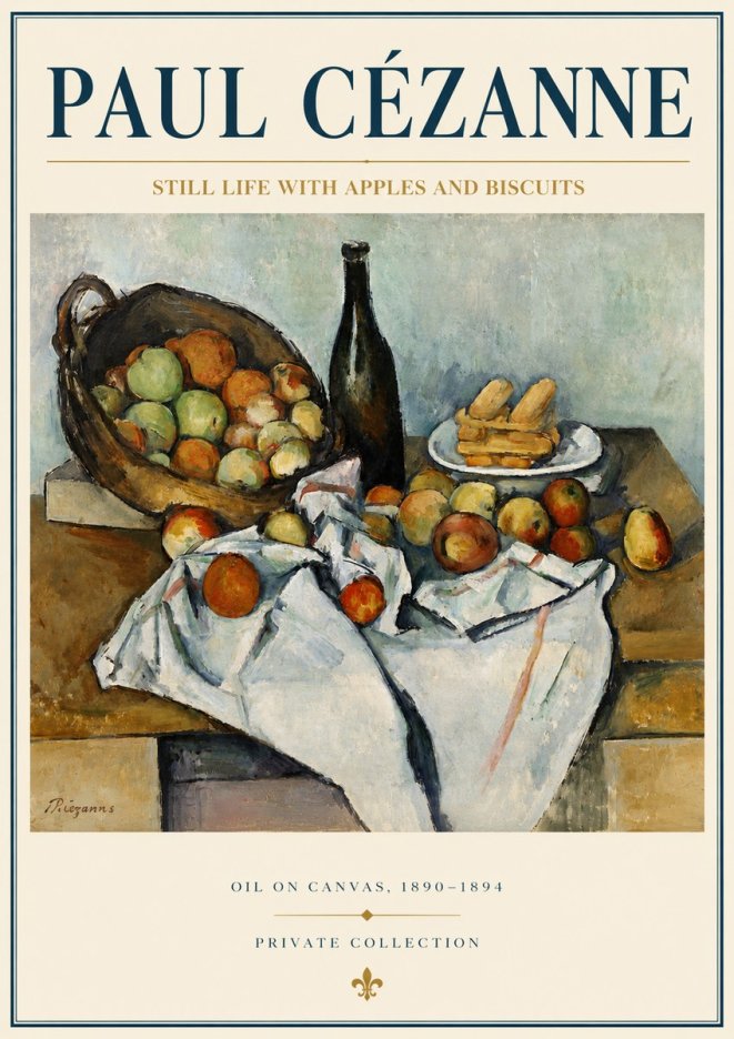 Paul Cézanne Still Life with Apples and Biscuits No4 - Poster