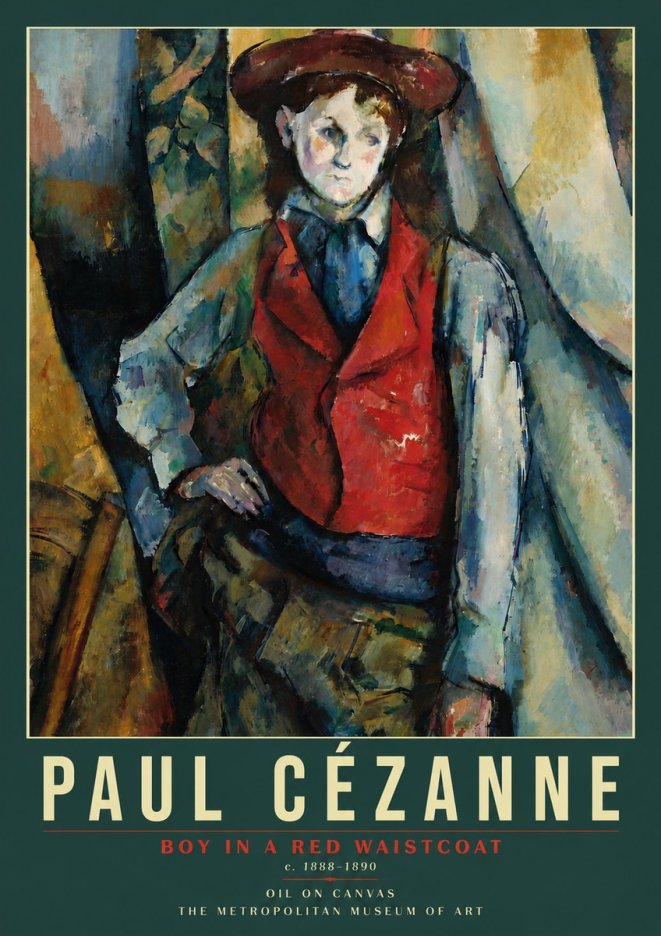 Paul Cézanne Boy in a Red Waistcoat No5 - Poster