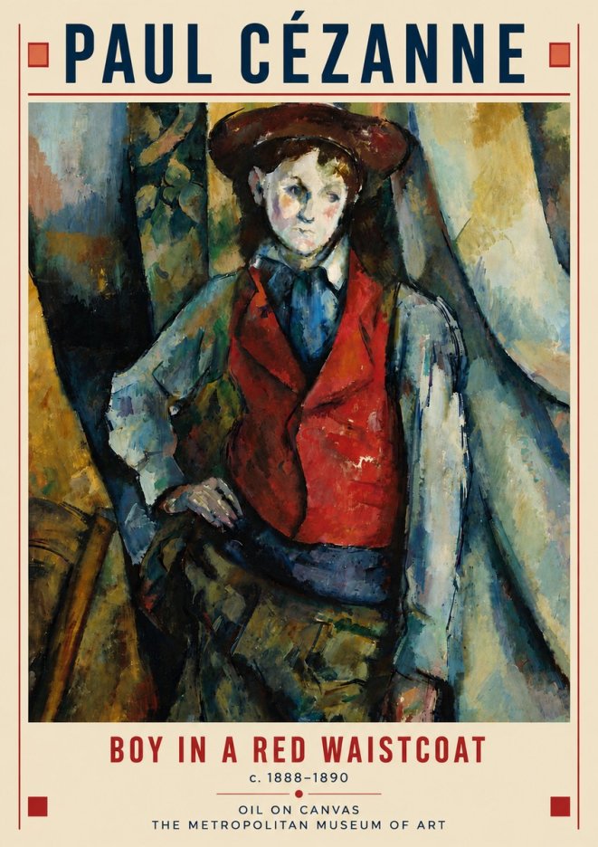 Paul Cézanne Boy in a Red Waistcoat No6 - Poster