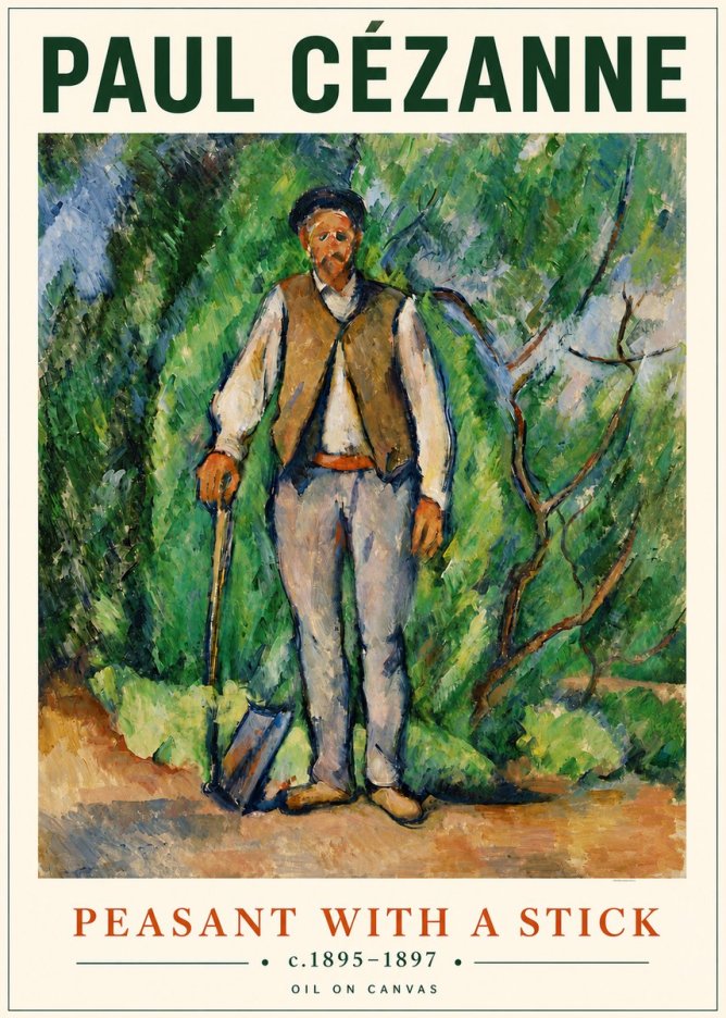 Paul Cézanne Peasant with a Stick No4 - Poster