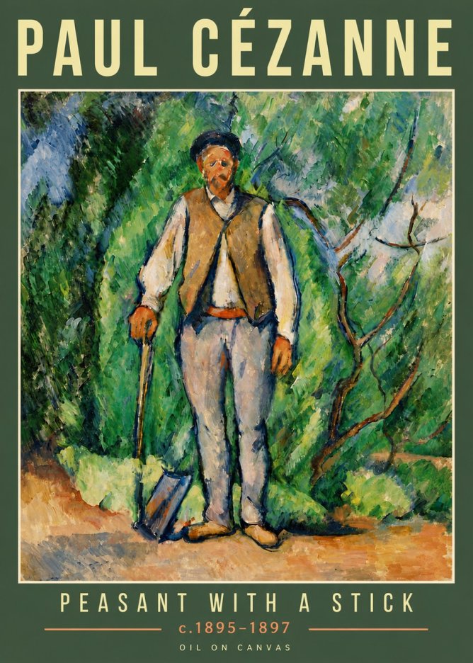 Paul Cézanne Peasant with a Stick No5 - Poster