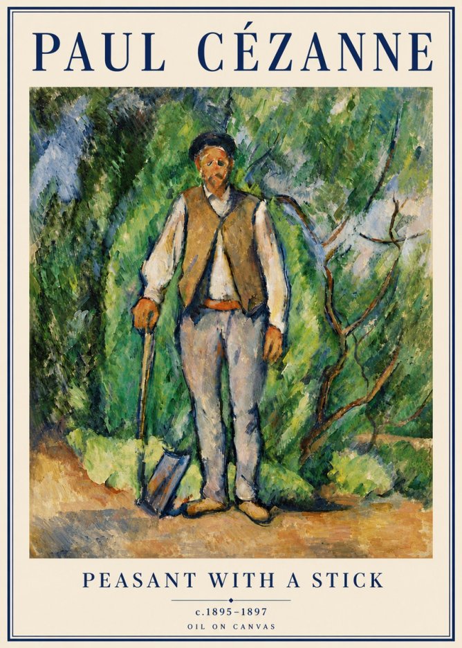 Paul Cézanne Peasant with a Stick No6 - Poster