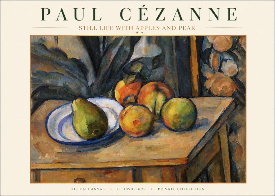 Paul Cézanne Still Life with Apples and Pear No3 - Poster