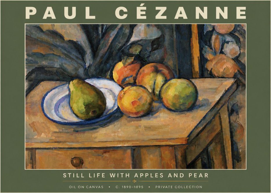 Paul Cézanne Still Life with Apples and Pear No6 - Poster