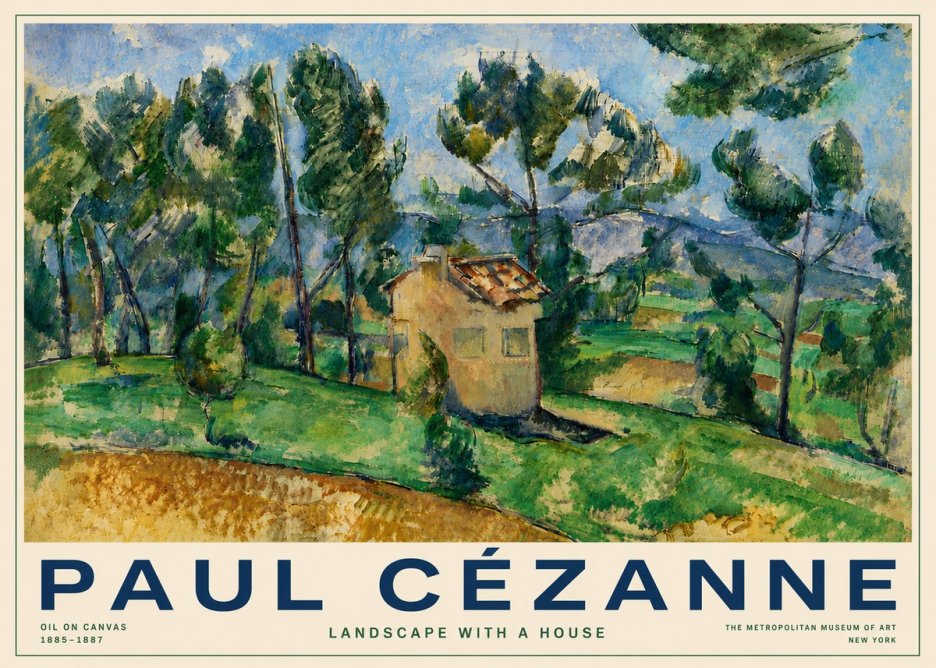 Paul Cézanne Landscape with a House No6 - Poster
