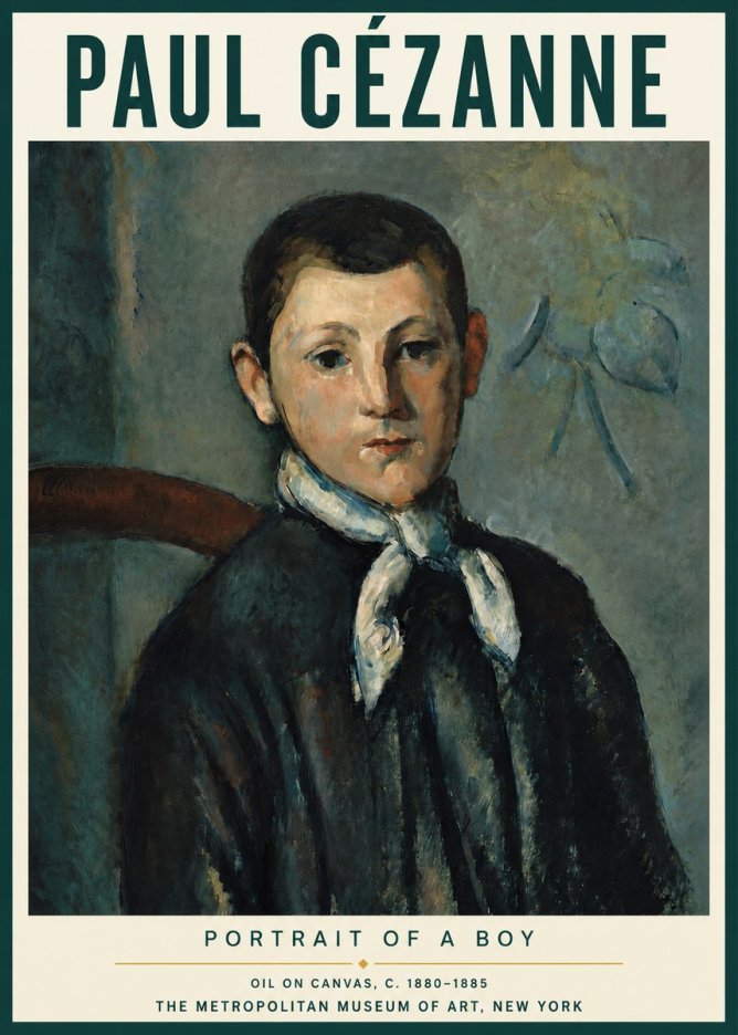 Paul Cézanne Portrait of a Boy No3 - Poster