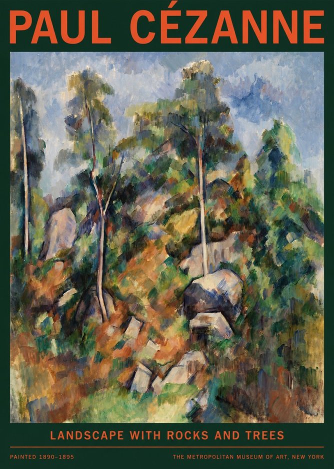 Paul Cézanne Landscape with Rocks and Trees No2 - Poster