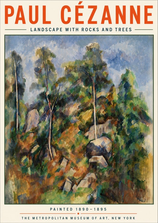 Paul Cézanne Landscape with Rocks and Trees No5 - Poster