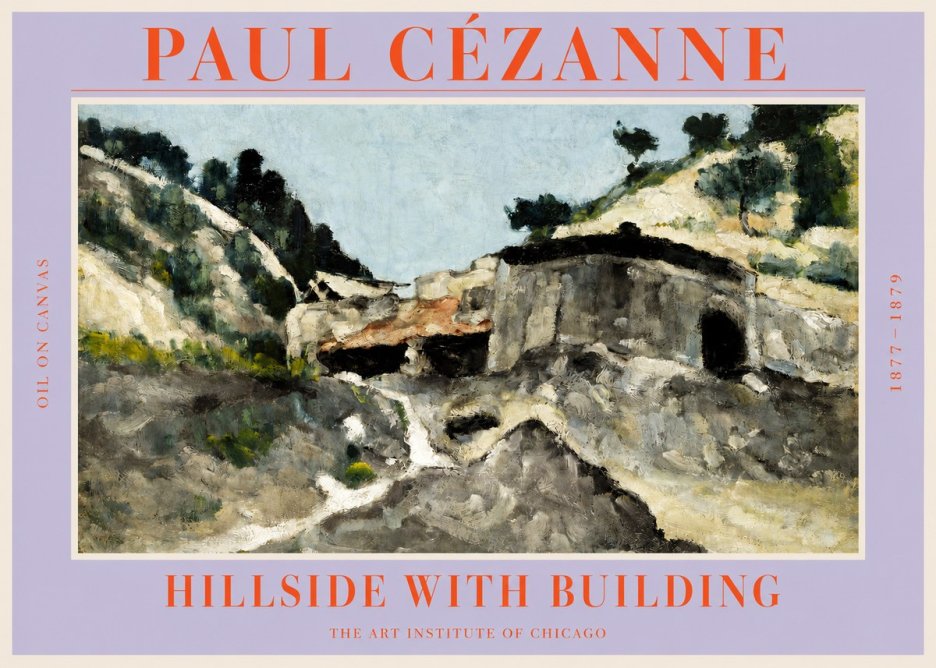 Paul Cézanne Hillside with Building No2 - Poster
