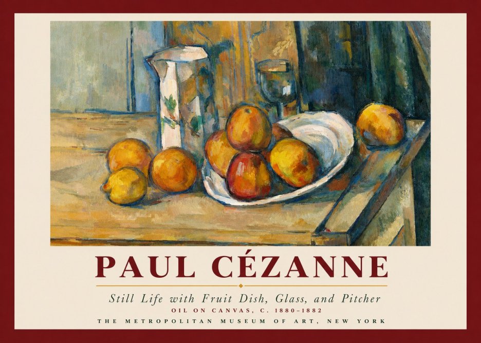 Paul Cézanne Still Life with Fruit Dish, Glass, and Pitcher No3 - Poster