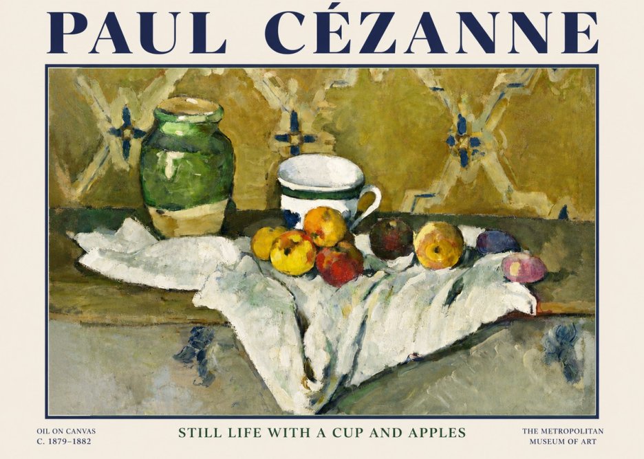 Paul Cézanne Still Life with a Cup and Apples No3 - Poster